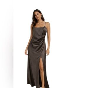 Billy J Satin Maxi Slip Dress Spaghetti Straps Size 10